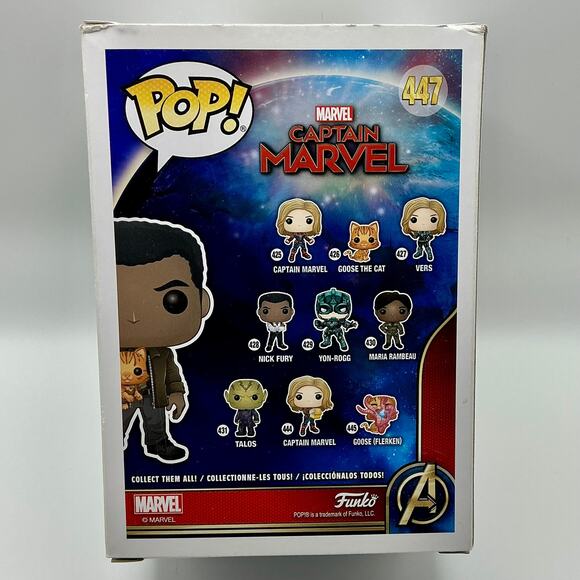 Nick Fury with Goose #447 Captain Marvel Funko Pop Vaulted - Picture 3 of 6